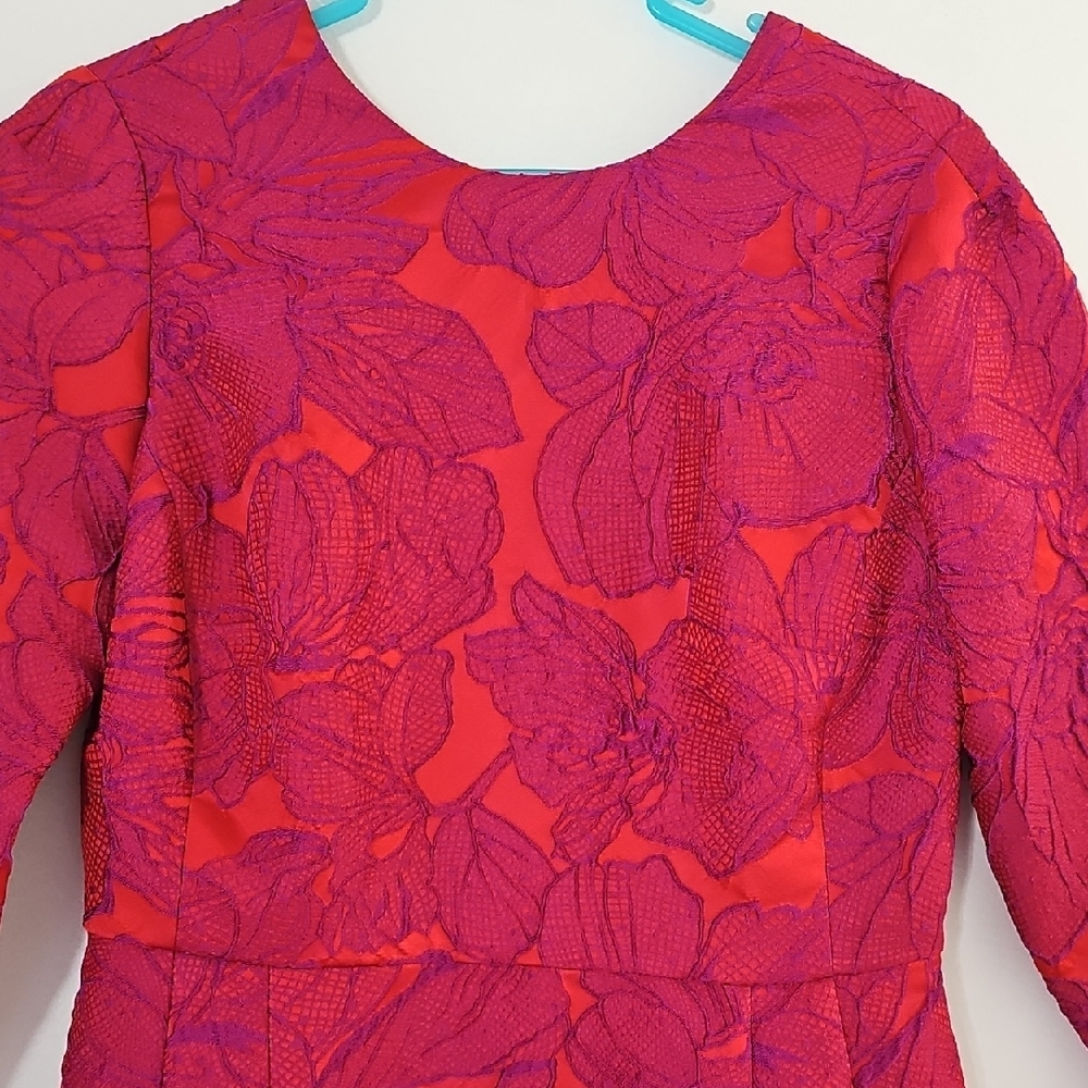 Bigio Collection Size 8 Floral 3/4 Sleeve Dress - Picture 10 of 14
